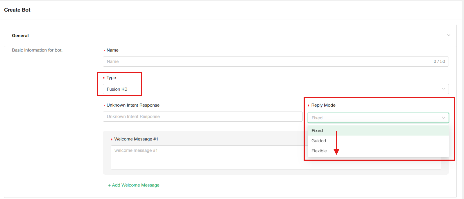 Ava Create Bot 表單